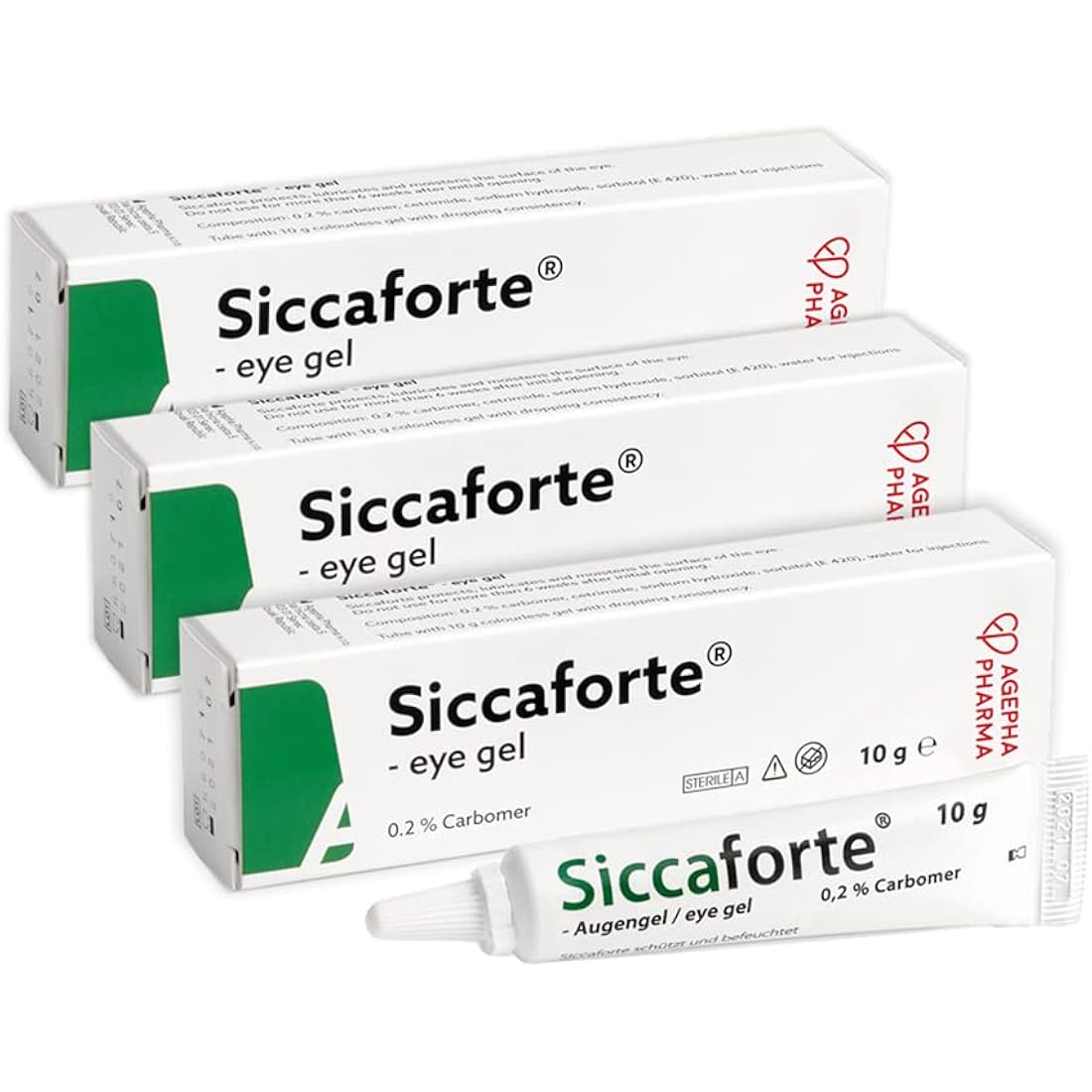 Siccaforte Carbomer Eye Gel – Moisturizing Relief for Dry Eyes (3 x 10g)