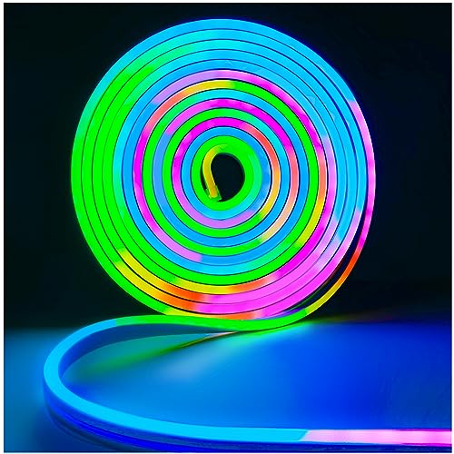 Tesfish 12V WS2811 Neon LED Strip – 5M RGB Addressable IP67 Smart Light