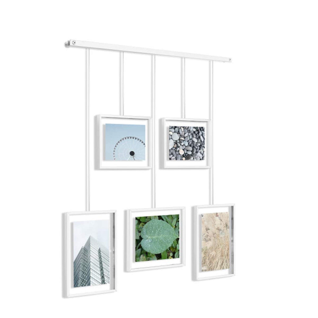 Umbra Exhibit Hanging Gallery Photo Frames - 5 Piece Set in White