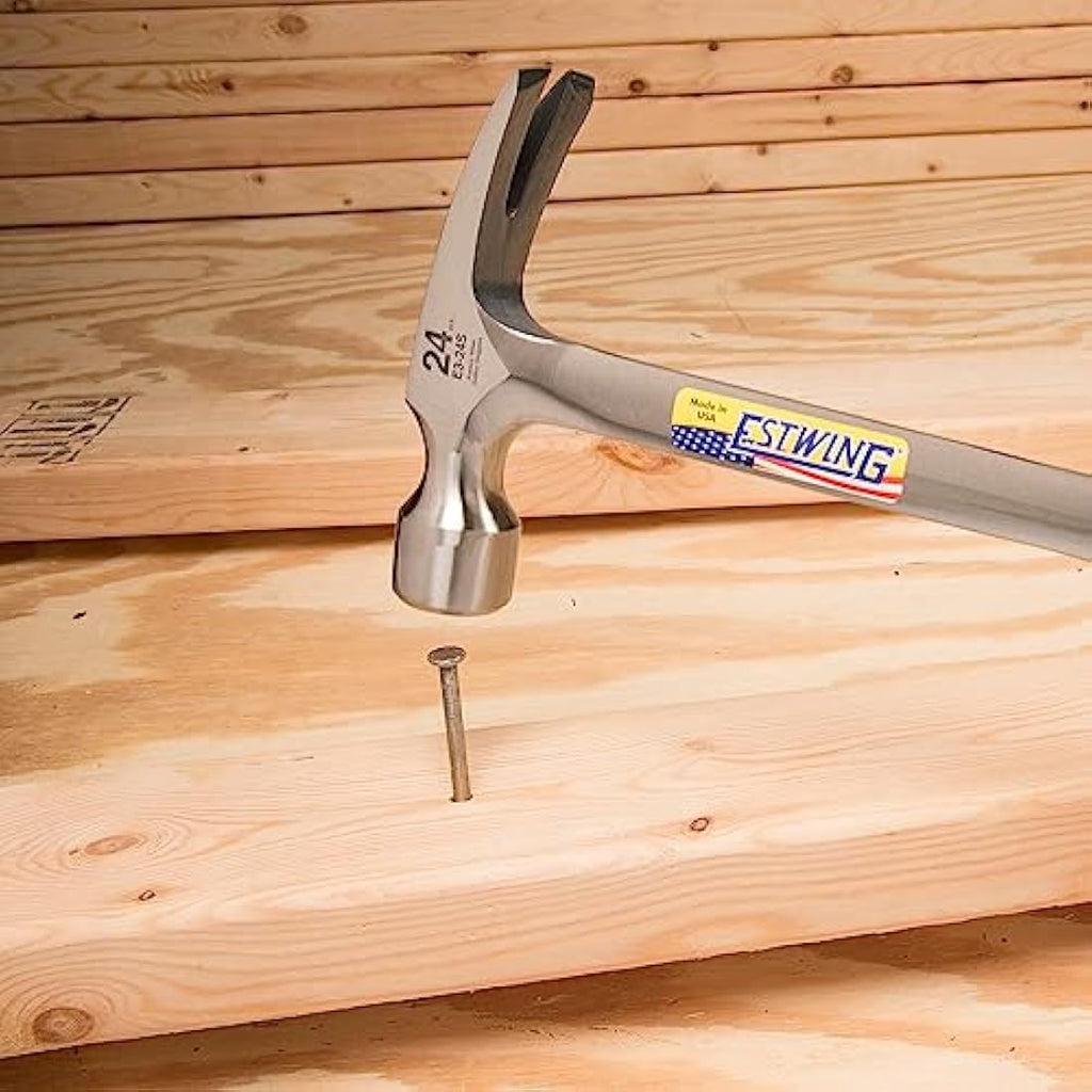 Estwing Straight Claw Framing Hammer – 24oz Steel with Shock Reduction Grip