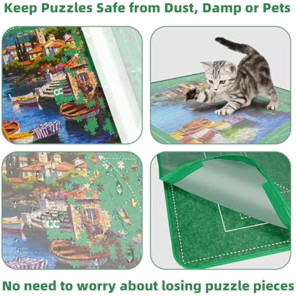 MOZOOSON Jigsaw Puzzle Board – 1000 Piece Storage with 6 Sorting Trays