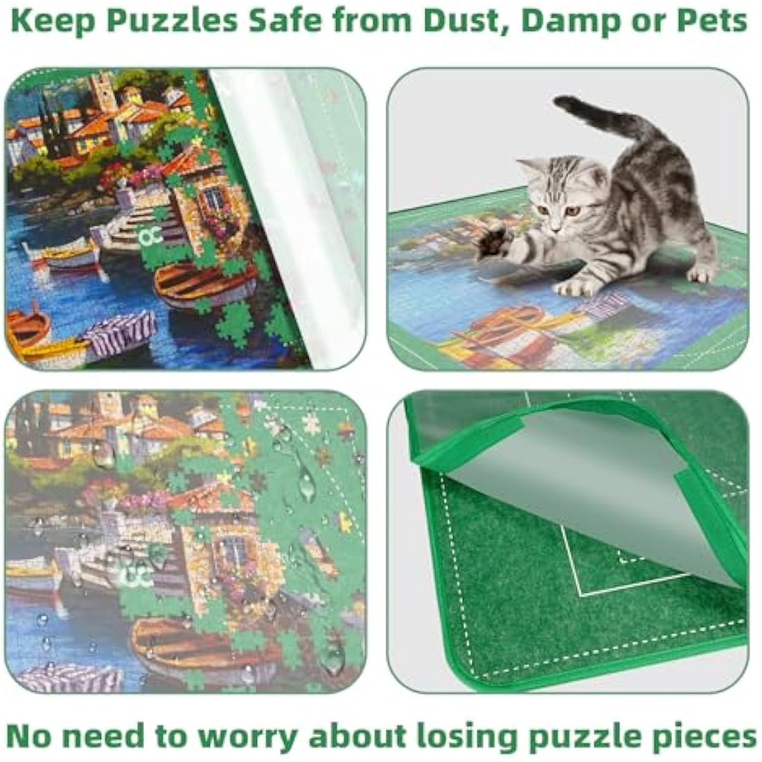 MOZOOSON Jigsaw Puzzle Board – 1000 Piece Storage with 6 Sorting Trays