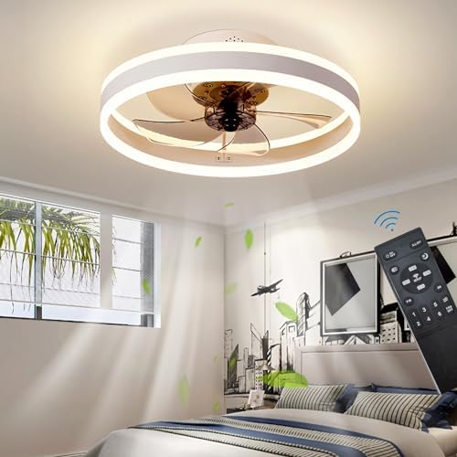 Jolof Store LED Ceiling Fan with Light – 50CM Modern Reversible Fan