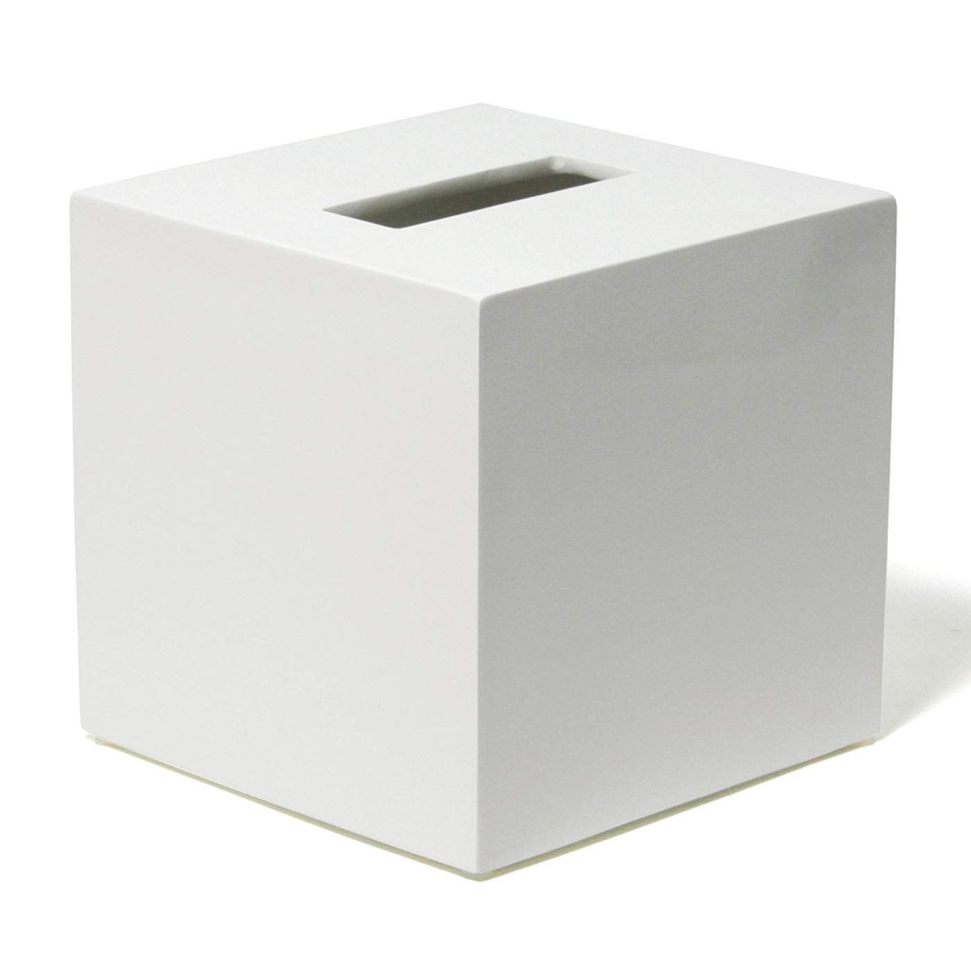 Jonathan Adler White Lacquer Tissue Box Cover – Luxury Bathroom Decor