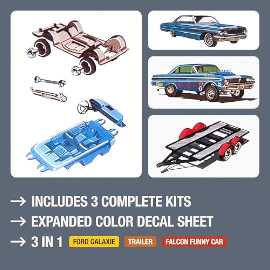 AMT 1964 Ford Galaxie & Falcon Cal Drag Combo 1:25 Scale Model Kit