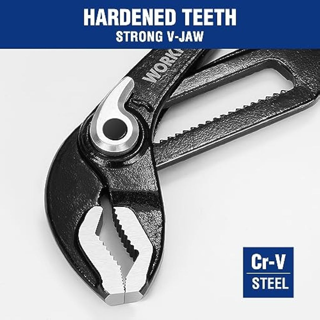 WORKPRO Water Pump Pliers Set – 2-Piece Quick Change Plumbing Grips