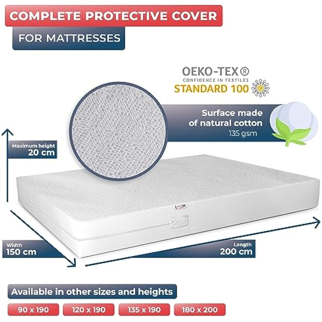 Wrappybag King Size Bed Bug Mattress Protector | Waterproof Cotton Cover