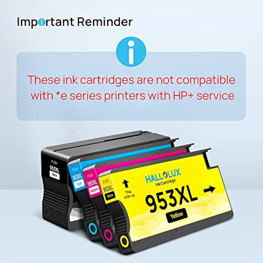 HALLOLUX 953XL Remanufactured Ink Cartridges for HP Officejet Pro (4-Pack)
