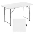 VEVOR 4ft Folding Table | Heavy Duty Portable Plastic Utility Table
