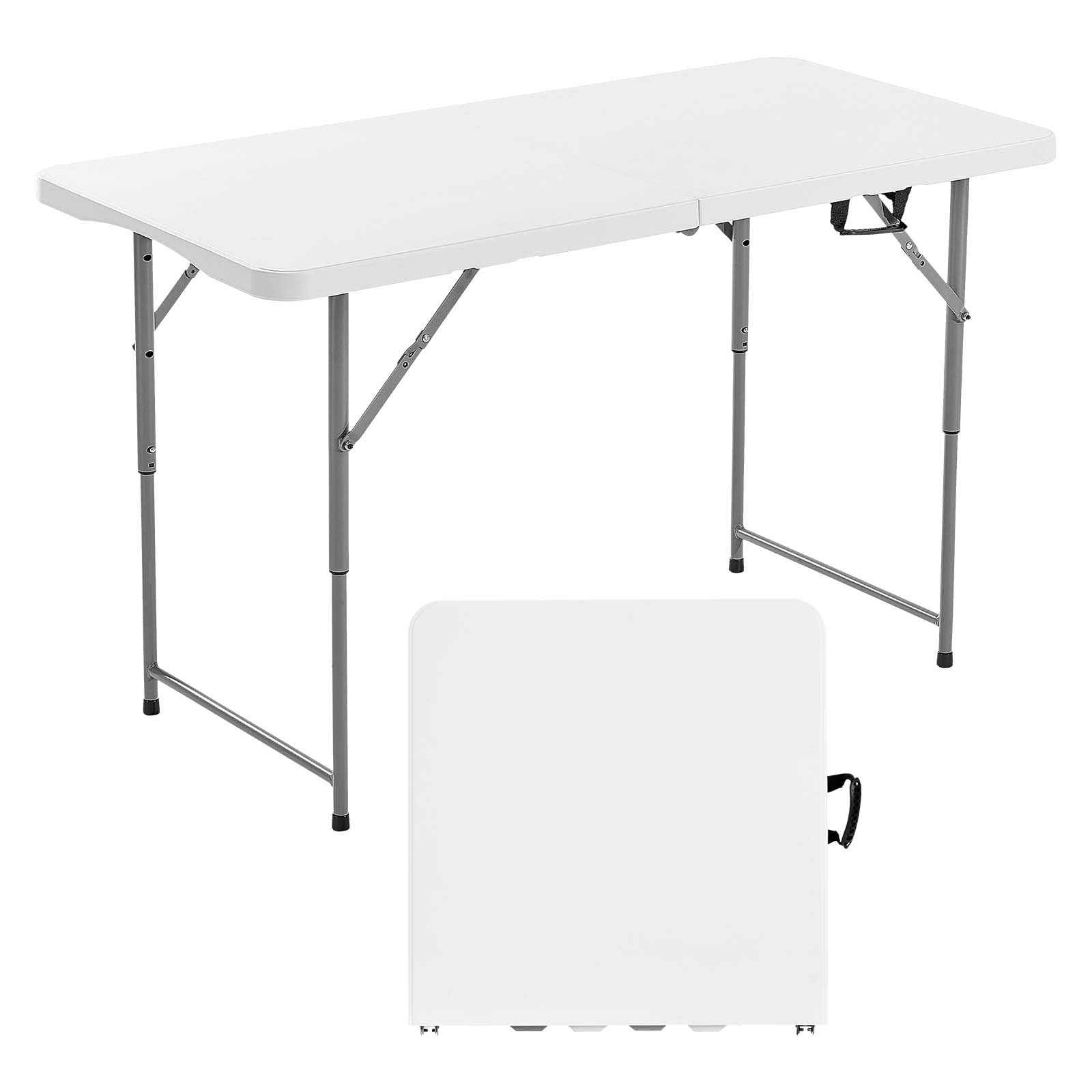 VEVOR 4ft Folding Table | Heavy Duty Portable Plastic Utility Table