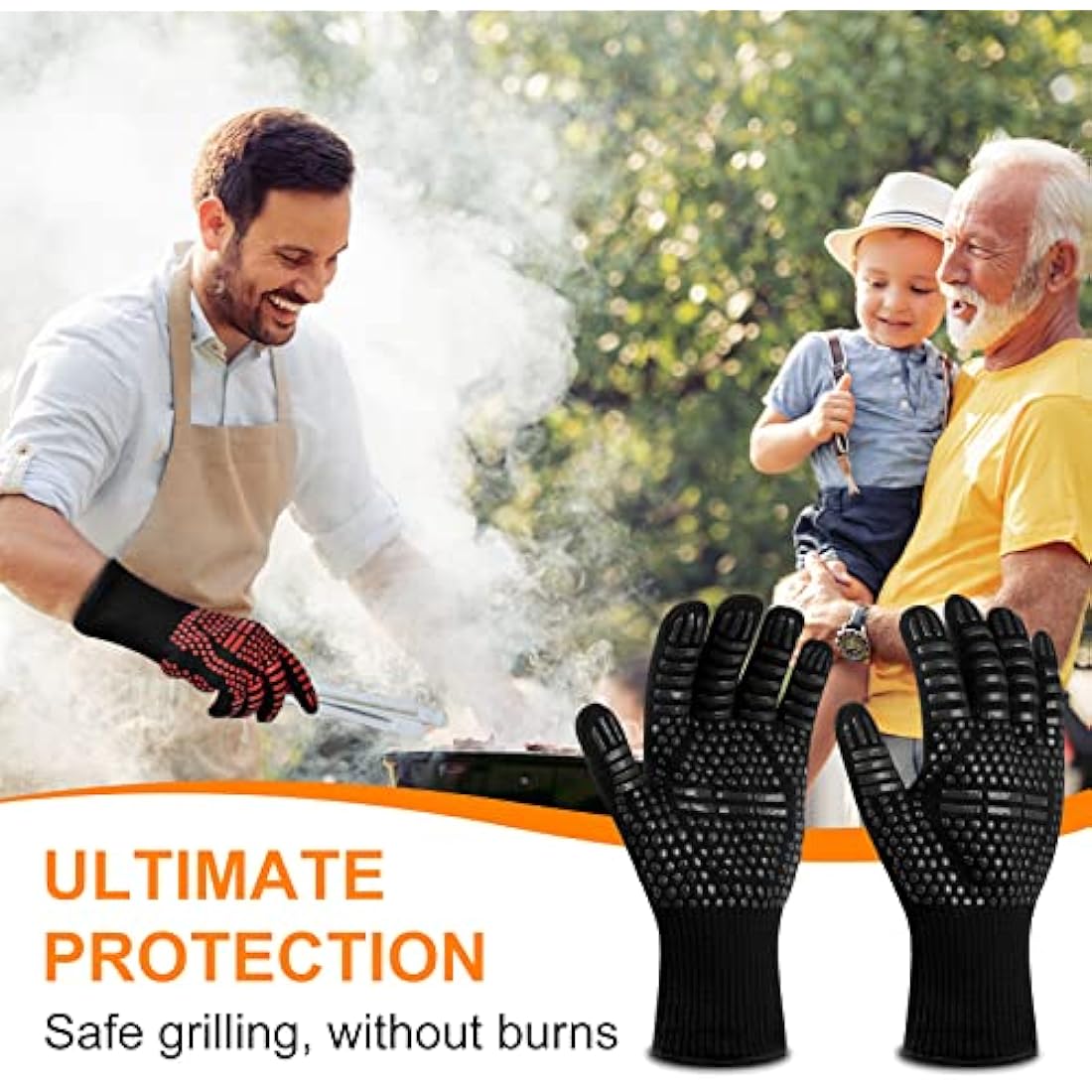 Flintronic Heat Resistant Grill Gloves | 1472°F Fireproof Oven Mitts