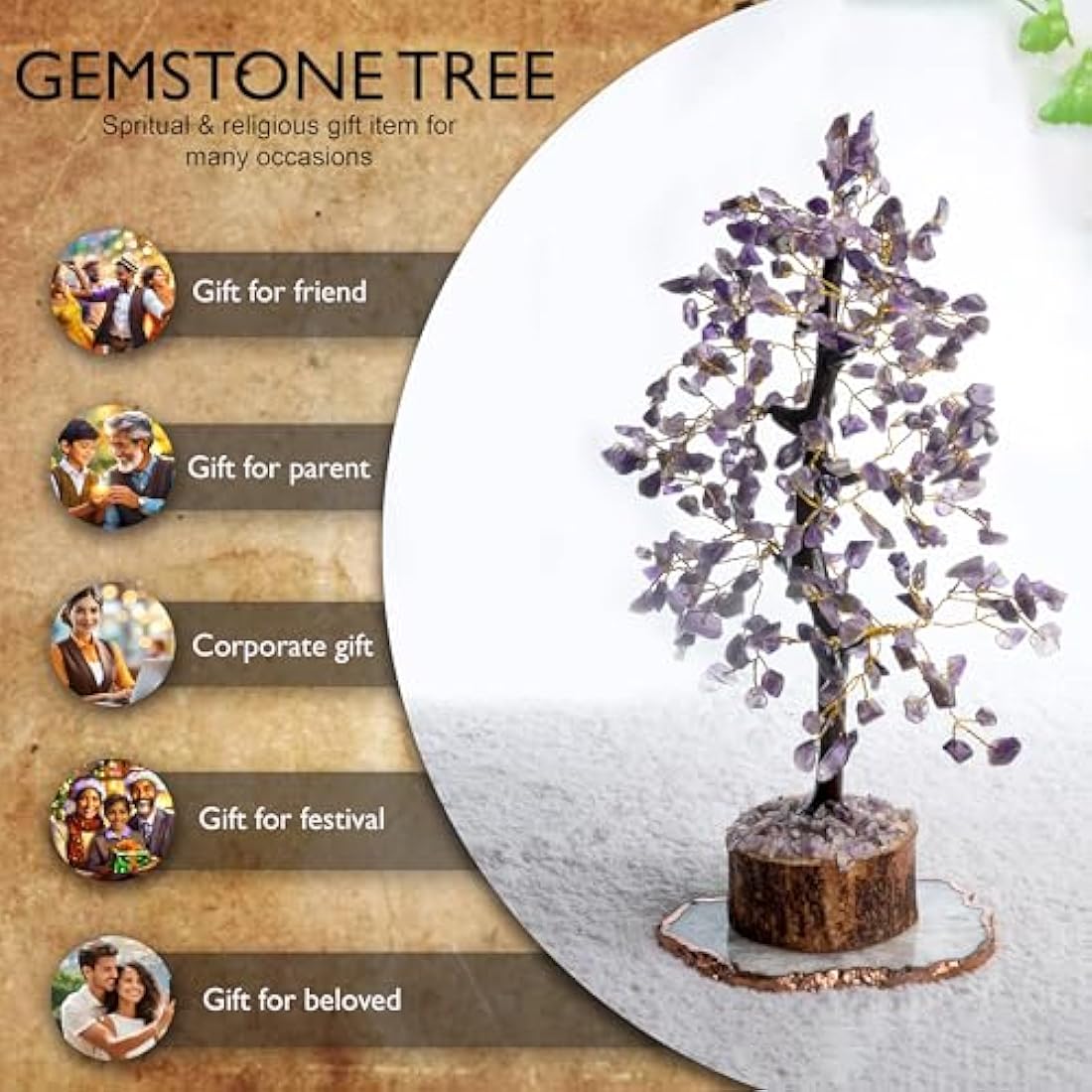 Amethyst Crystal Tree – Handmade Feng Shui Money Tree Decor