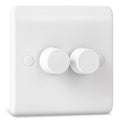 2 Gang LED Dimmer Switch | Trailing Edge Rotary Wall Switch