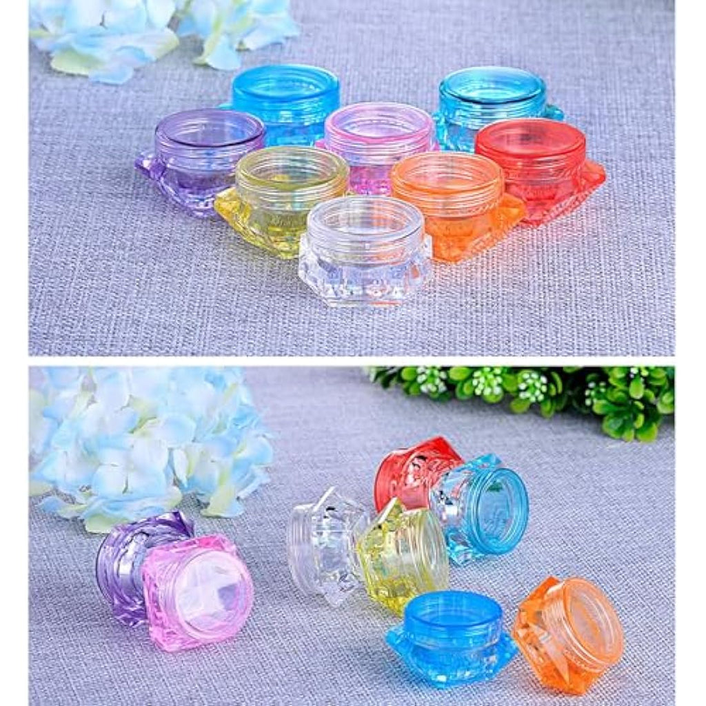 Jolof Store 40-Piece 5ml Diamond Cosmetic Jars with Spatulas - 8 Colors