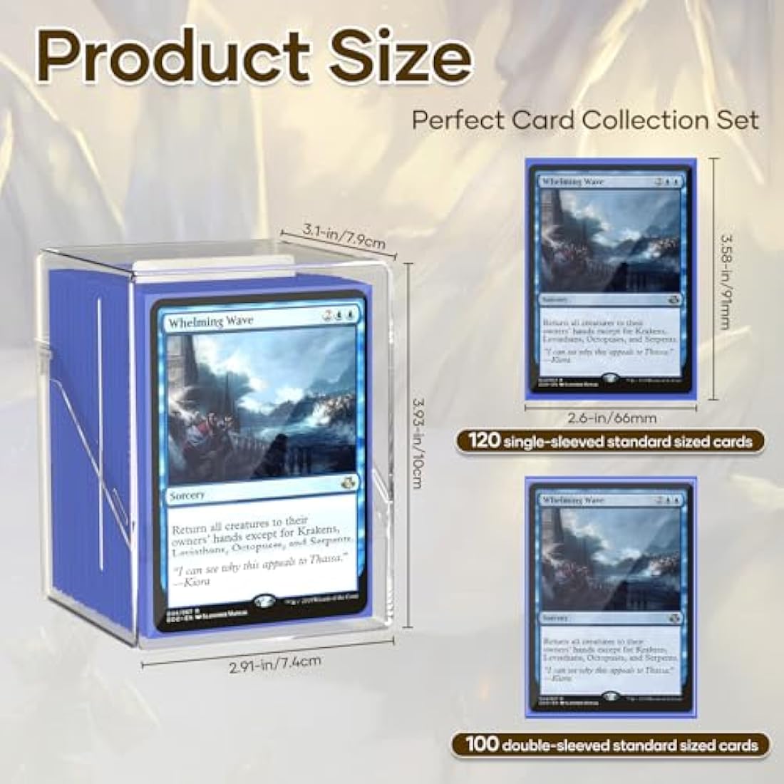 6 Pack Clear Card Deck Boxes with 600 Sleeves for MTG
