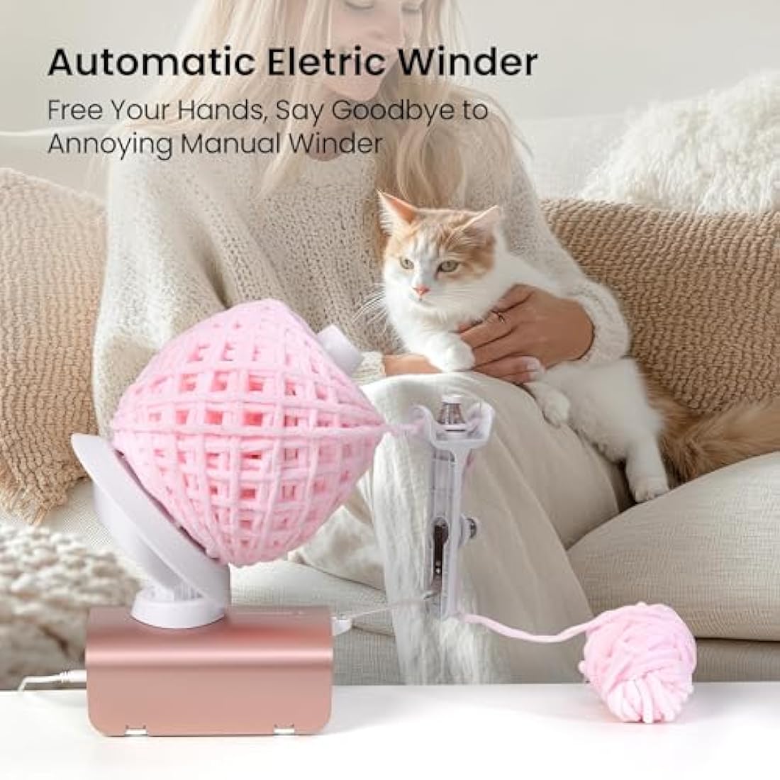 Winartton Electric Yarn Winder – 10 oz Large Capacity Automatic Ball Roller