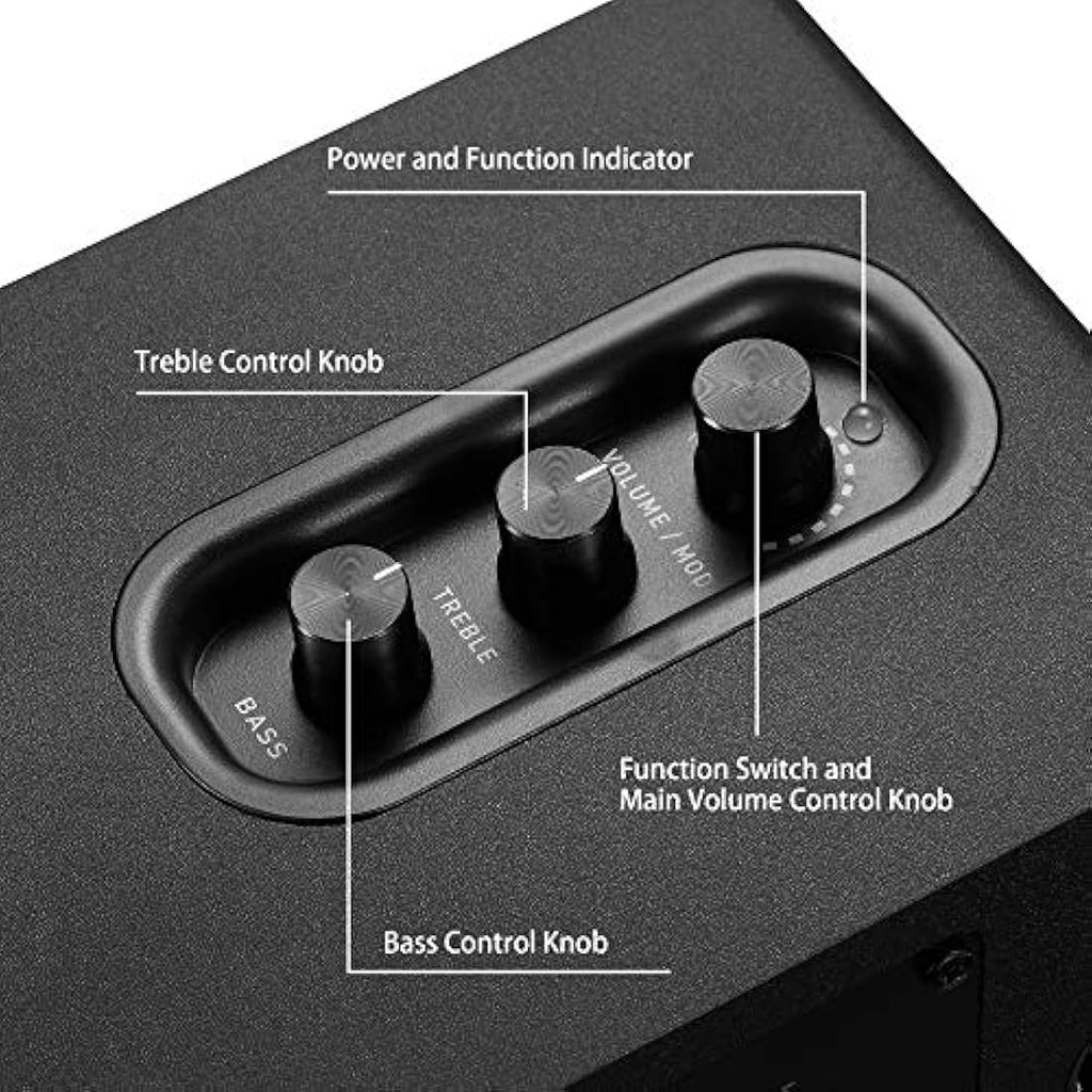Sanyun SW208 3" Bluetooth 5.0 Bookshelf Speakers | 60W Carbon Fiber HiFi