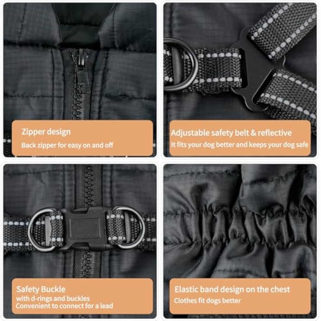 Jolof Store Waterproof Dog Coat with D-Ring – Warm Winter Puppy Jacket