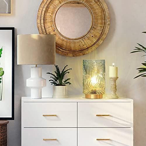 MJ PREMIER Cordless Battery Table Lamp | Glass & Metal with Timer