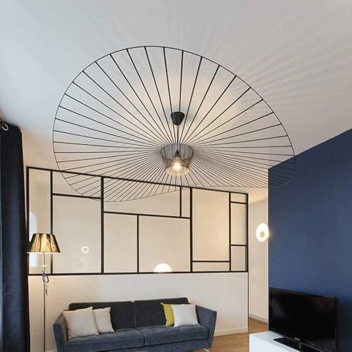Vertigo Pendant Lamp – 140cm Black Fiberglass Hat Chandelier