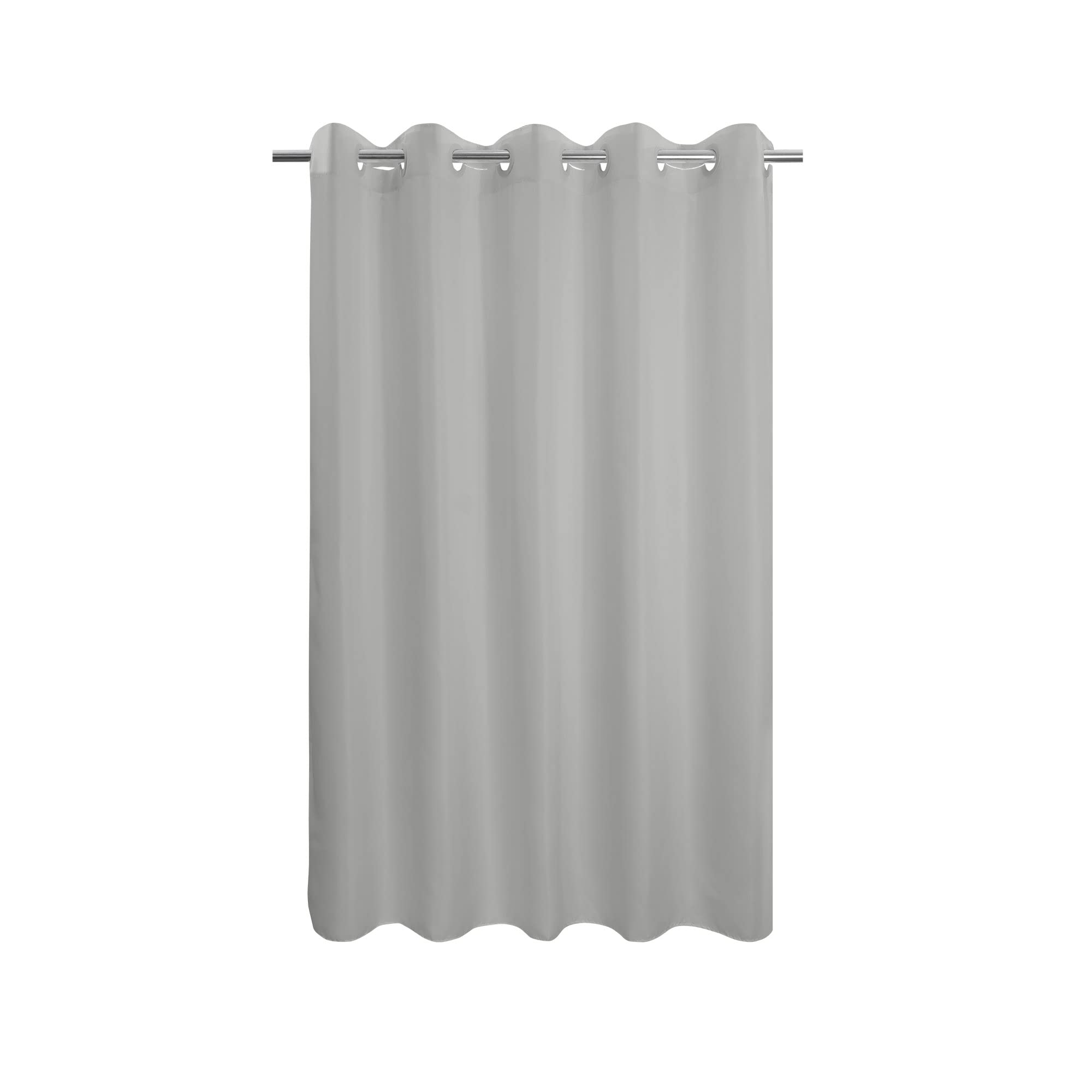 Jolof Store Grey Microfiber Shower Curtain | Hookless & Waterproof