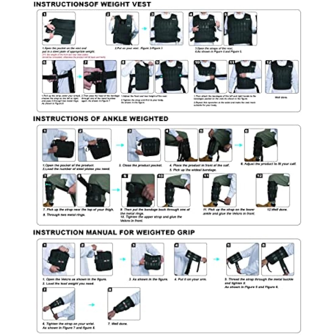 Jolof Store 44LB Adjustable Weighted Vest Set with Steel Plates