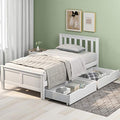 Jolof Store 3ft Single White Pine Storage Bed Frame with Drawers