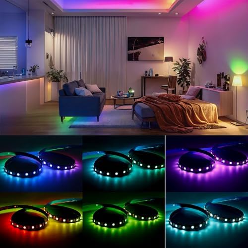 LOAMLIN WS2812B Individually Addressable RGB LED Strip | 16.4FT 300 LED DC5V