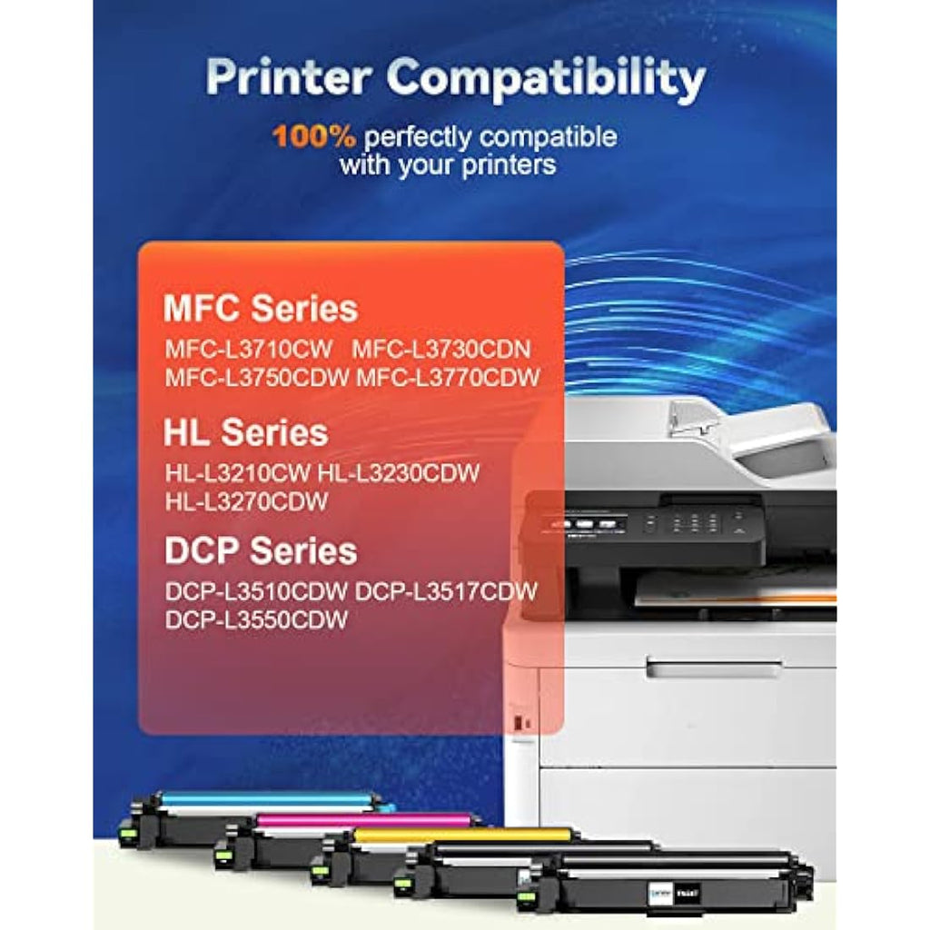 Skydo TN247 TN243 Compatible Toner Cartridge for Brother Printers (5-Pack)
