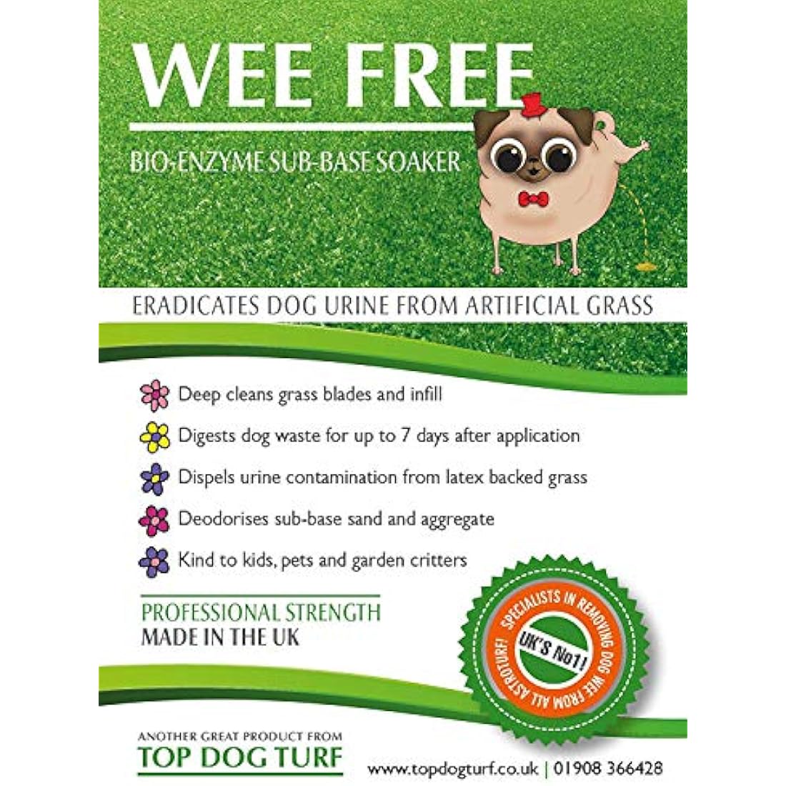Wee Free Artificial Grass Cleaner & Pet Odour Eliminator - 5L Citrus