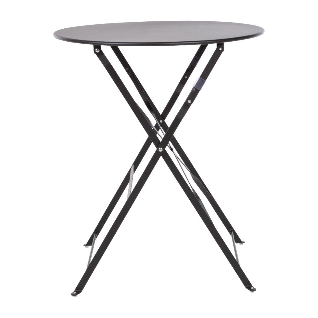 Bolero Black Steel Pavement Table – 710x595mm Outdoor Commercial Use