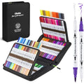 Ohuhu 120 Colours Dual Tip Brush Pens | Art Markers with Carrying Bag