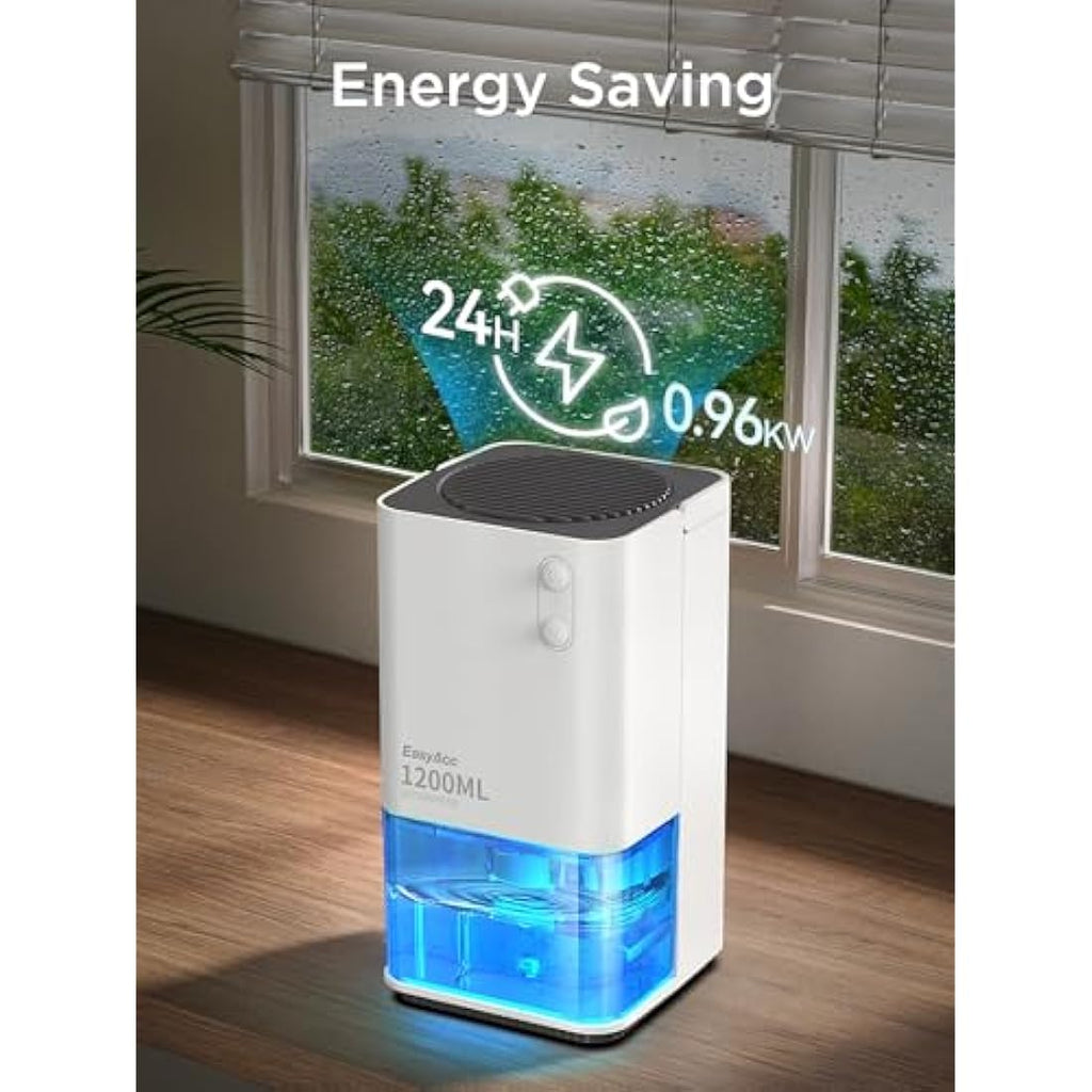 EasyAcc 1200ml Portable Mini Dehumidifier – Ultra Quiet & Auto Shut Off