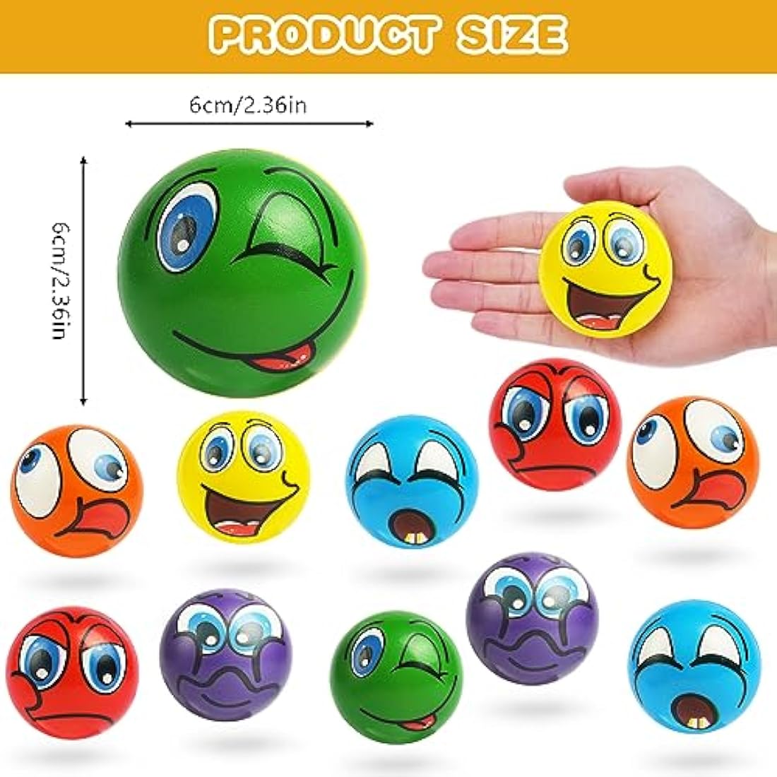 12pcs Squeeze Stress Balls | PU Sensory Fidget Toys