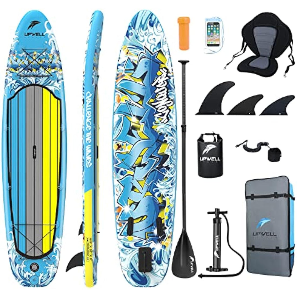 UPWELL 10'6" Inflatable Stand Up Paddle Board with Kayak Seat & Fins