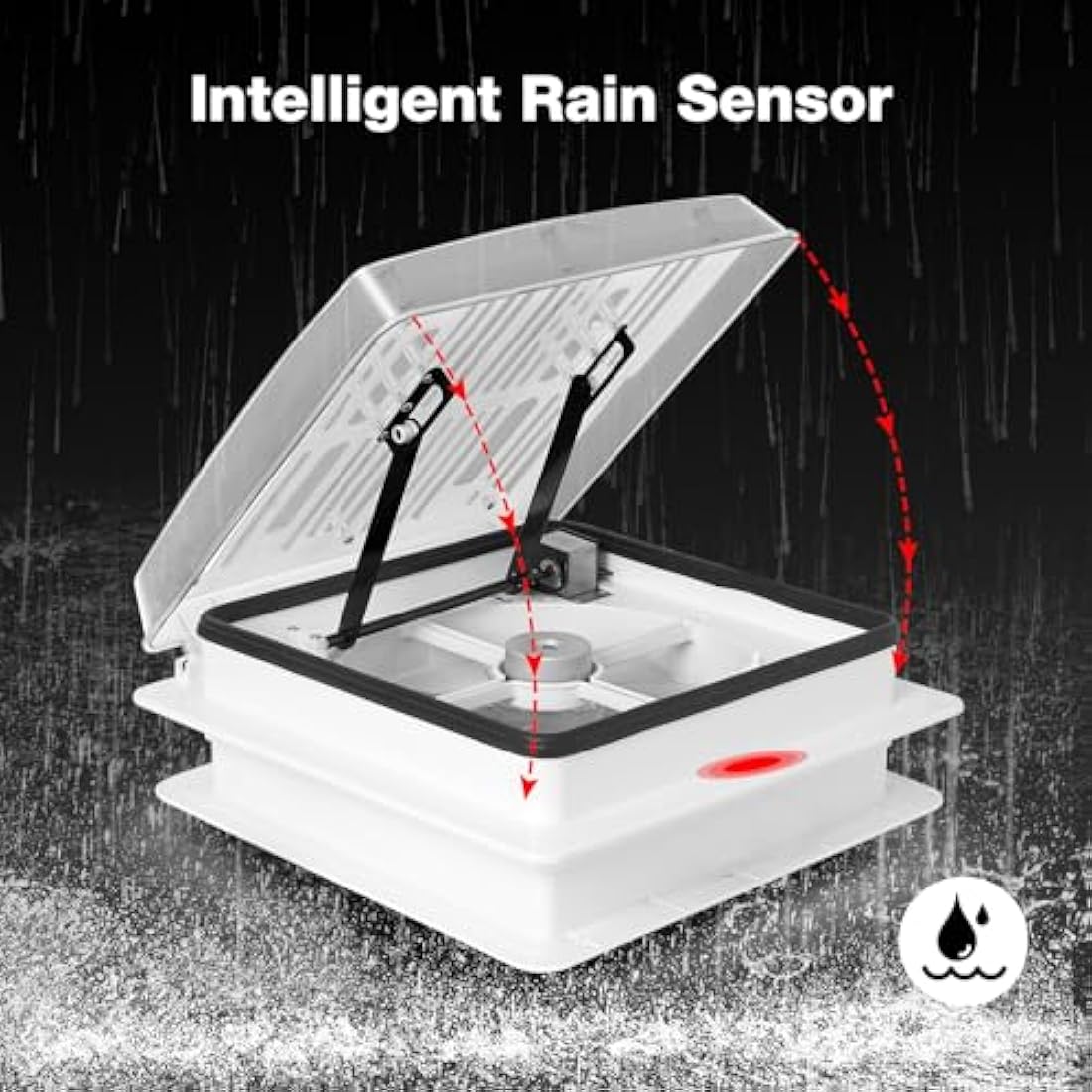 Jolof 14" RV Roof Vent Fan with Rain Sensor, Remote & Brushless Motor