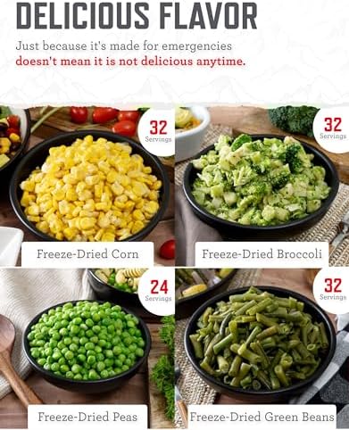 ReadyWise Emergency Food Supply | 120 Serving Freeze Dried Vegetable Bucket