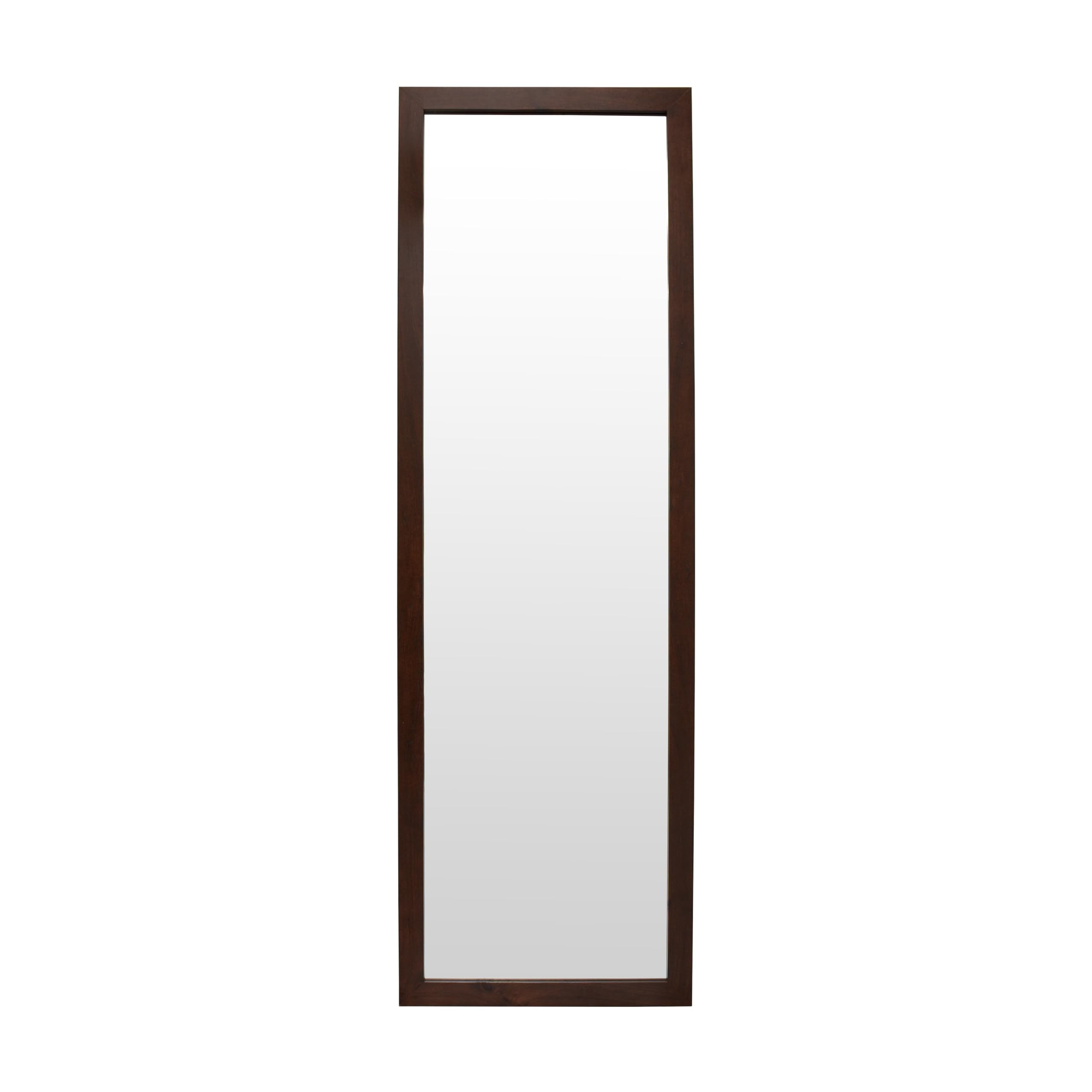 Full Length Wooden Wall Mirror – Wenge Brown – 35x110cm