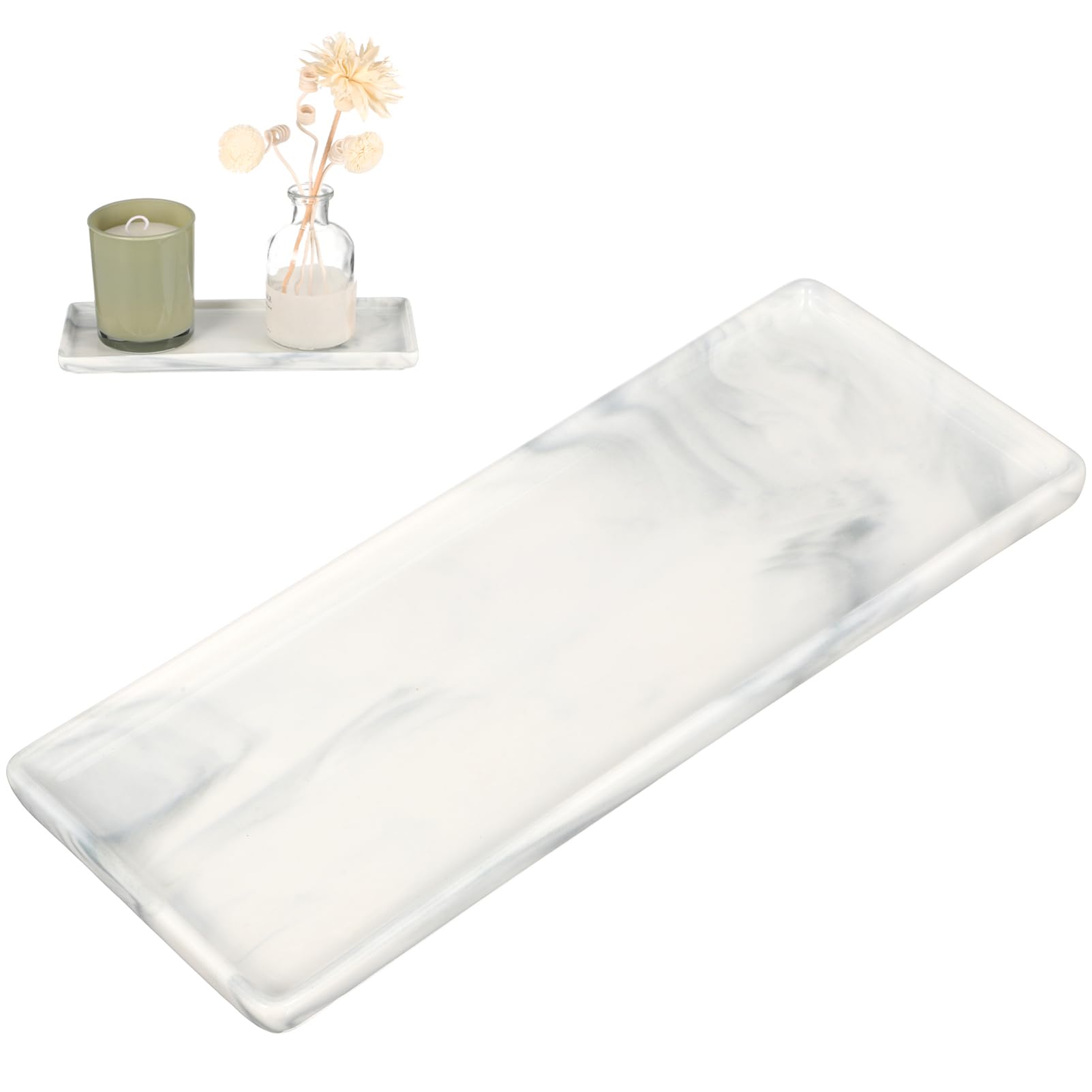 Ceramic Jewelry Tray – Marble Style Vanity Organizer