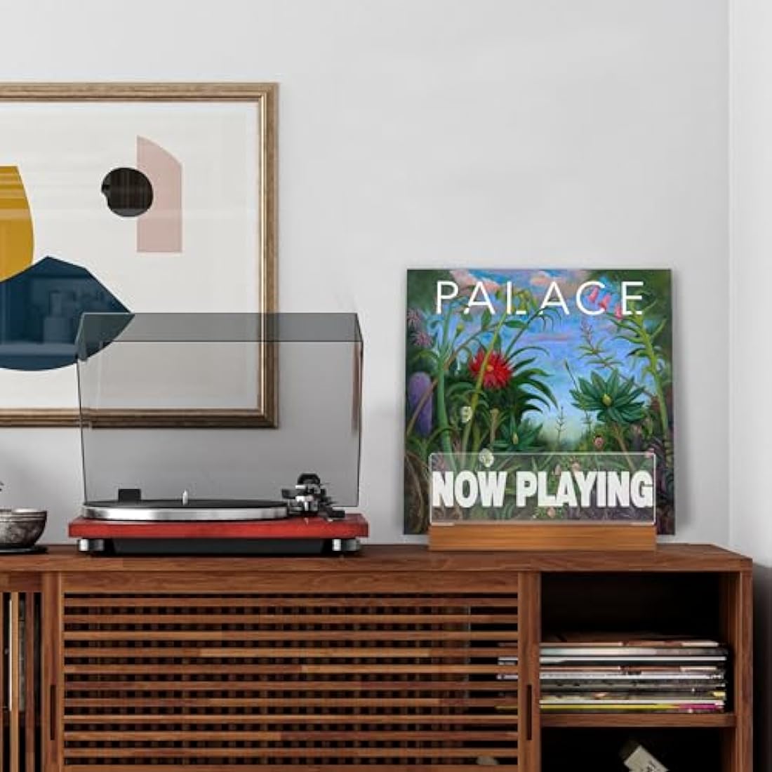 LED Vinyl Record Stand – Light Up Wood & Acrylic Album Holder