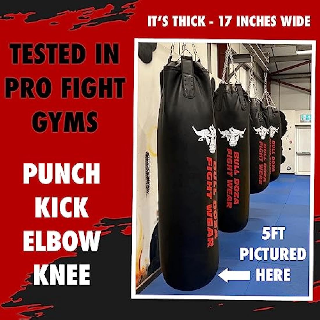 Bull Doza Heavy-Duty XL Tank Punching Bag – Self-Fill Canvas Boxing Bag