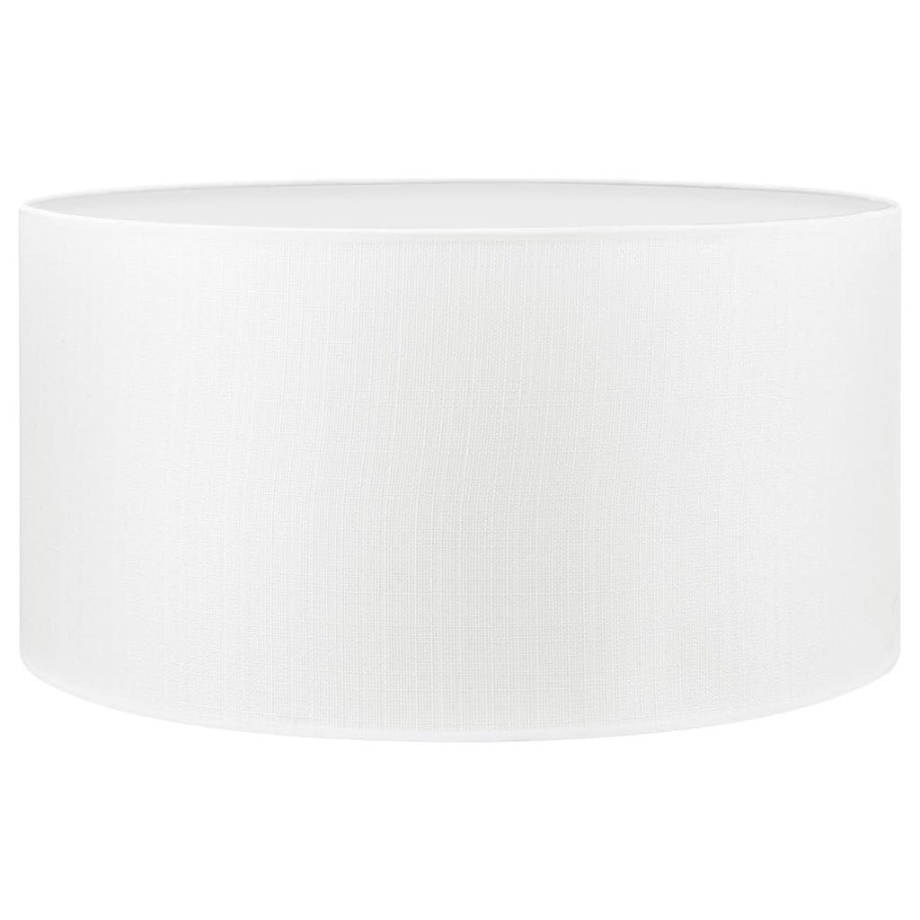 White Cotton Drum Lampshade – Modern 50cm Cylinder for E27