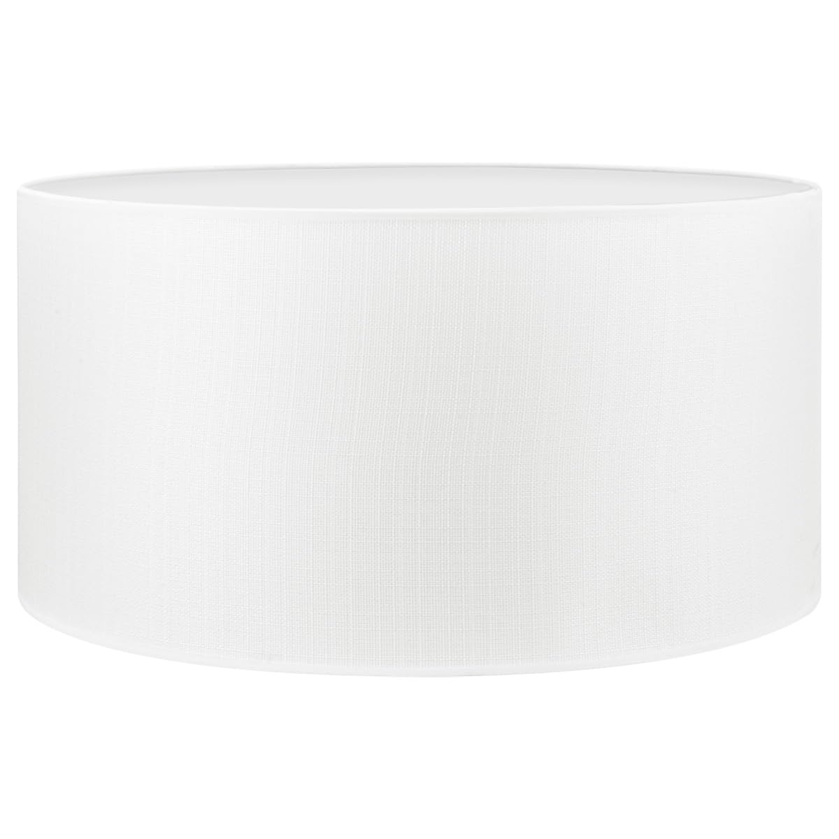 White Cotton Drum Lampshade – Modern 50cm Cylinder for E27