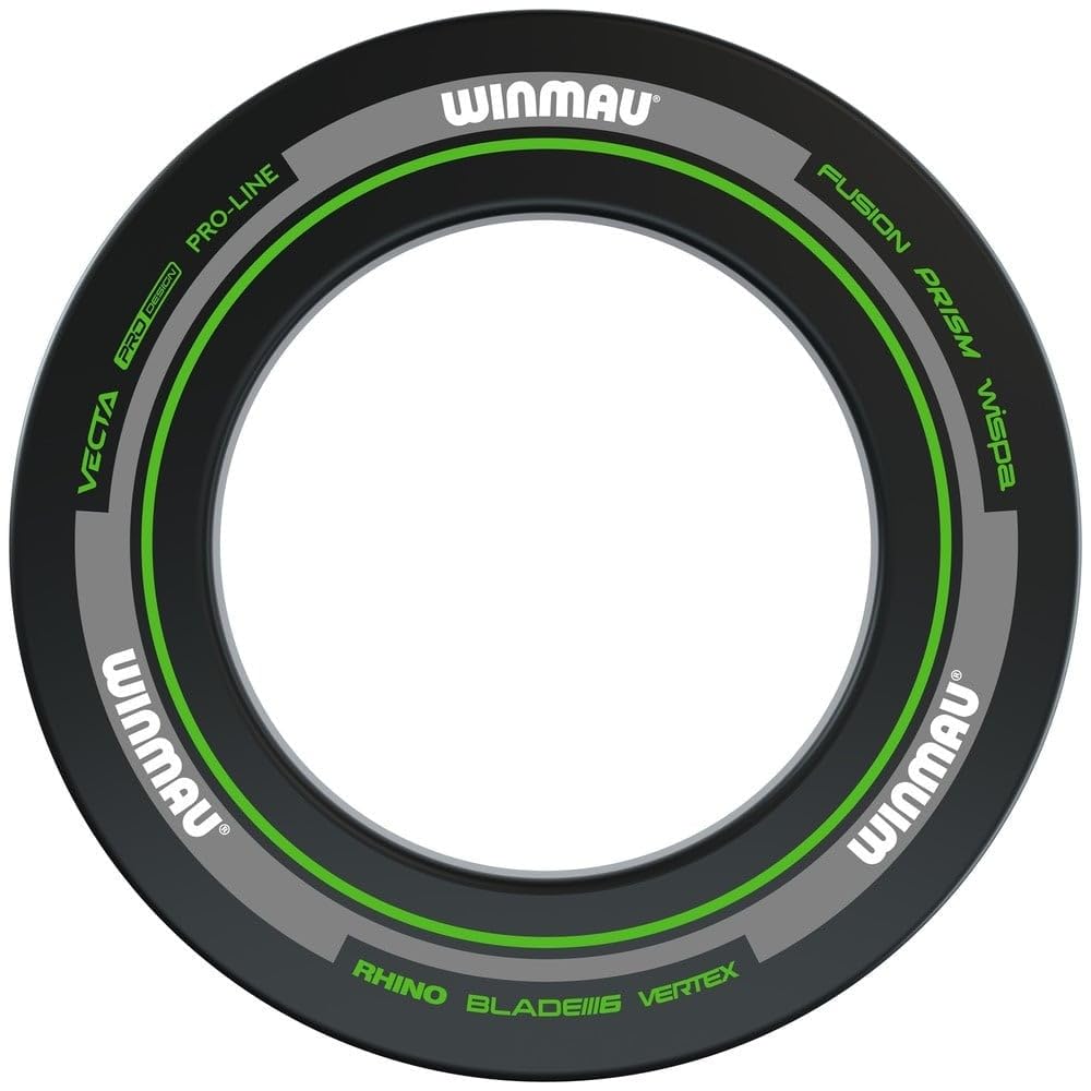 Winmau Dartboard Surround Ring - Black and Green Foam Wall Protector