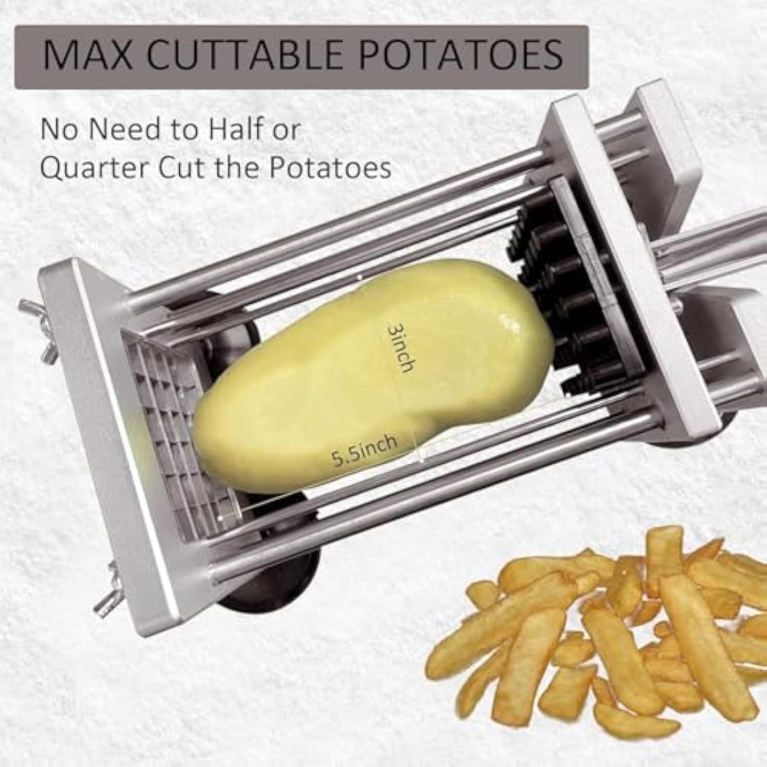 Canirologas Stainless Steel French Fry Cutter – Potato Chipper with 2 Blades
