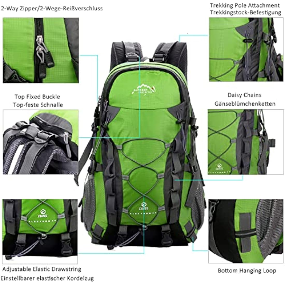 Jolof Store 40L Hiking Backpack – Waterproof Nylon Trekking Rucksack