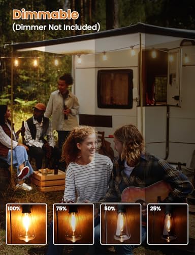 ZOTOYI 120FT Outdoor Festoon Lights | 58 Shatterproof LED Bulbs | IP65