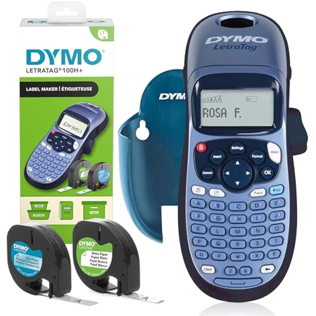 Dymo LetraTag LT-100H Label Maker Starter Kit with 2 Tape Rolls & Holder
