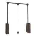 Emuca Pull Down Wardrobe Rail Lift – 830-1150mm Adjustable Moka Finish