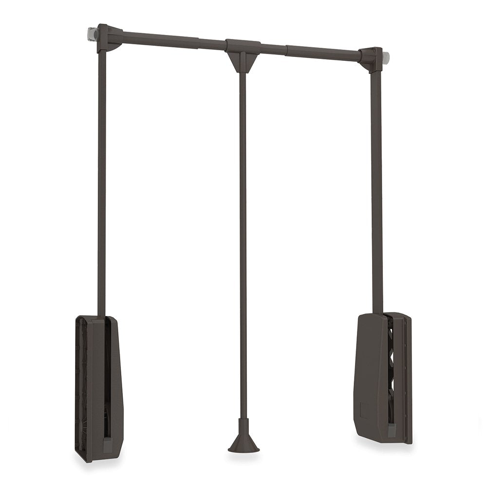 Emuca Pull Down Wardrobe Rail Lift – 830-1150mm Adjustable Moka Finish
